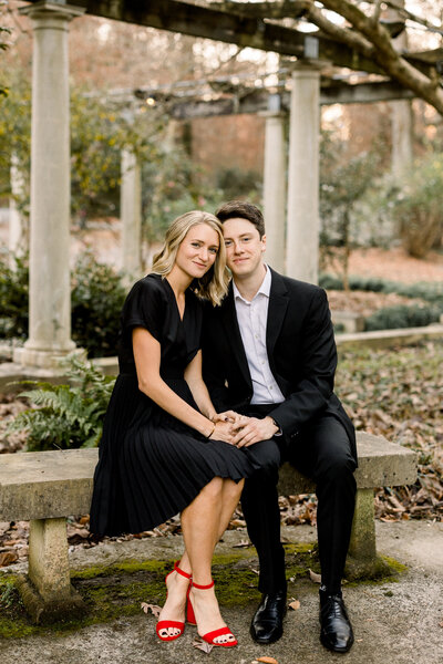 engaged couple portrait at Cator woolford Gardens in Atlanta Georgia