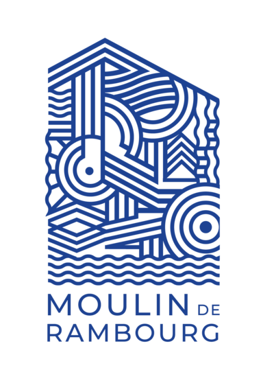 Logo bleu Moulin de Rambourg, par le Studio Youmé, création de logo en Vendée.