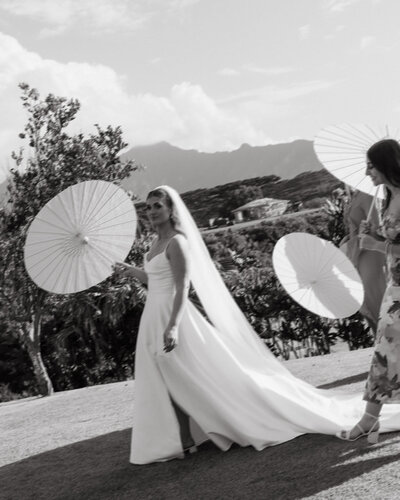 Bride and groom's intimate moment captured by Oahu wedding photographer