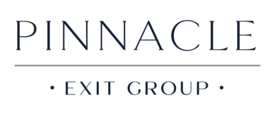 Pinnacle Exit Group text logo in blue