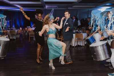 Guests dance at an event hosted by Creative Action in Austin, Texas