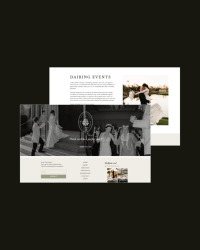 Elegant custom website design for luxury wedding planner