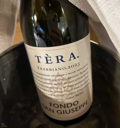 A bottle of Trebbiano wine. 