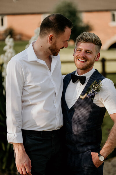 Groom and Groom wedding at the White hart in Chesterfield