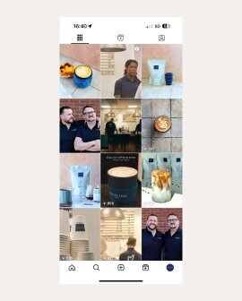 A side-by-side comparison of Holly’s Bakery’s Instagram feed before and after working with a professional social media manager. The improved feed showcases a cohesive brand aesthetic, engaging visuals, and strategic content that enhances the bakery’s online presence and customer engagement.