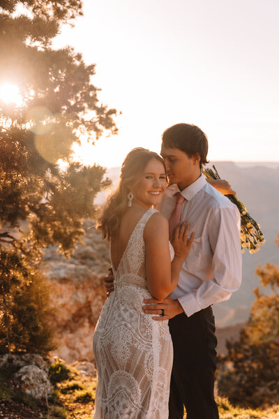 Arizona Elopement couple in the Grand Canyon
