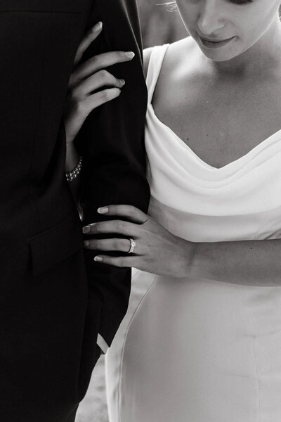 photo of bride and groom embracing taken by Wedding photographer in Jackson Hole WY