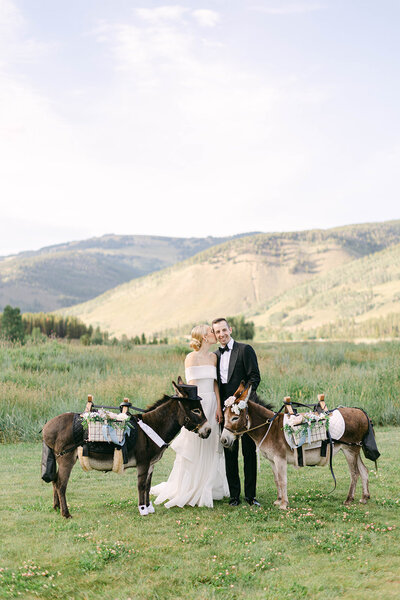 This couple held their destination wedding in the rocky mountains of camp hale Colorado