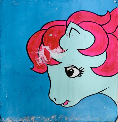 Brent Ray Fraser My Little Pony Penis Unicorn Back of Jesus Gag Portrait Penis Painting 2016