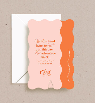 Tangerine peach colour theme Big Love wave 2 card invitation package by State of Elliott