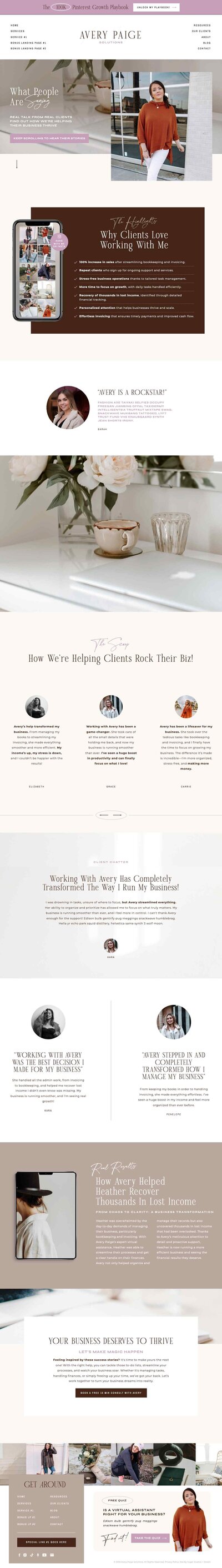 Easy to update Showit website for Coaches, VAs and Service Providers