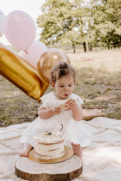 Cakesmash fotoshoot buiten op de heide