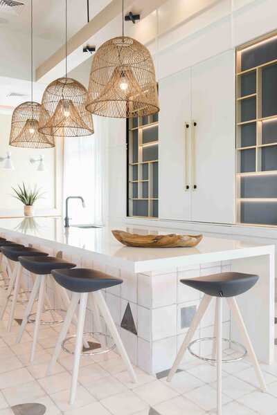 kitchen island with modern kitchen chairs