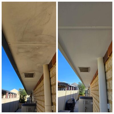 Freshly painted exterior ceiling, completed with a smooth finish by New-Style Painting Service.