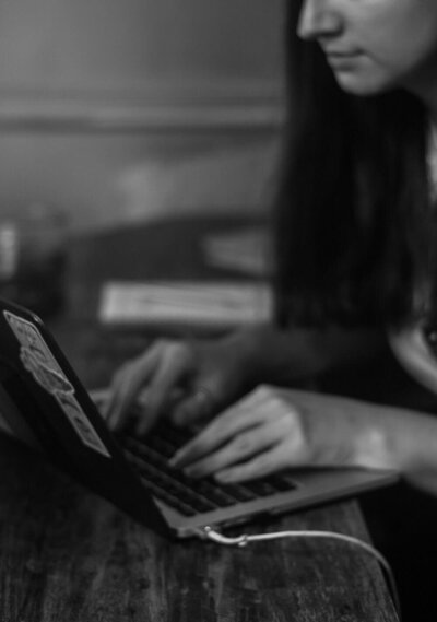 Picture of me designing on a laptop