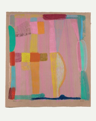 'Bright Finch' by Anna Kunz – a monotype with hand coloring on kozo paper, measuring 22 x 20 inches.