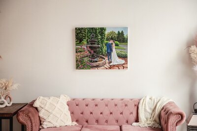 24x30 sized live wedding painting