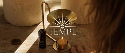 Minimalist logo design for Templ, reflecting spiritual and architectural inspiration
