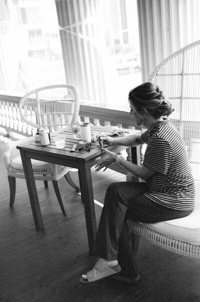 Black and white photo bride