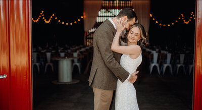 Bride and groom review of their wedding