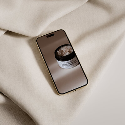 mobile mockup on linen for mobile lightroom presets