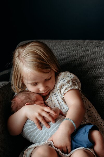 Mom with children at sunset in Madison, WI by McKenna Patterson Photography.