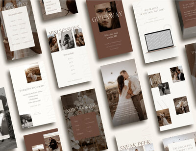 Instagram story templates voor bruiloftfotografen