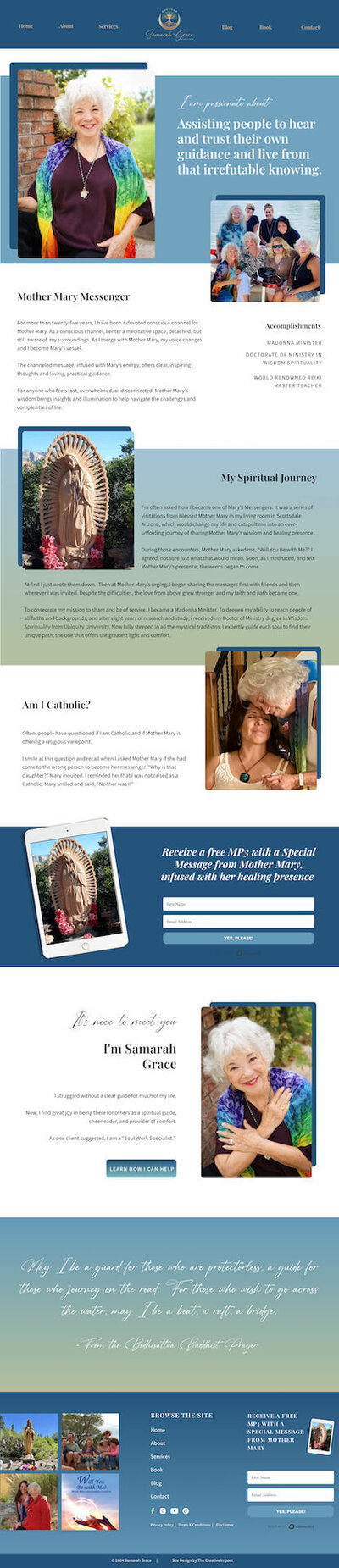 Samarah Grace Website About Page screenshot 