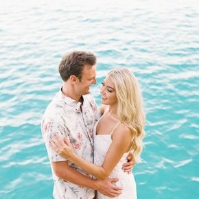 Couple in Bora Bora during their honeymoon