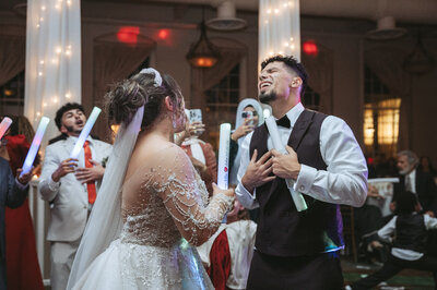 bride and groom singing to each other - baltimore wedding photographer