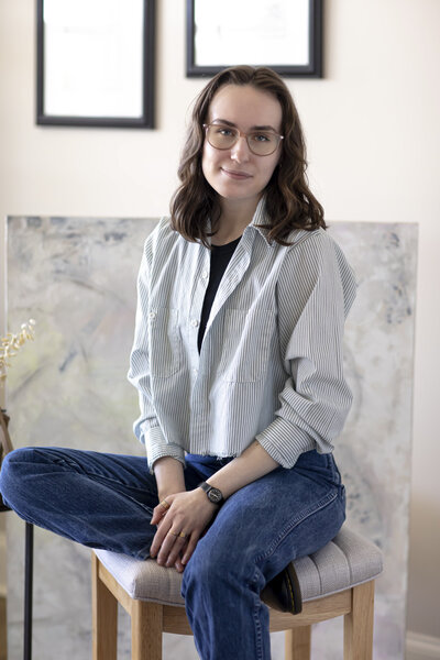 Indoor studio portrait of Lilly Parker, Executive Creative Assistant for Kat Jones Creative