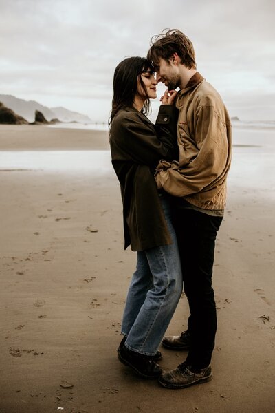 canon beach engagement photos