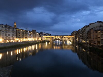 Arno river in Florence at night