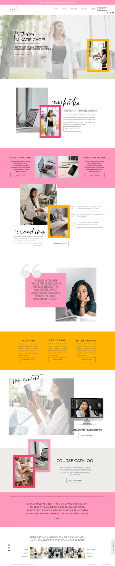 screenshot of a website that the designer made