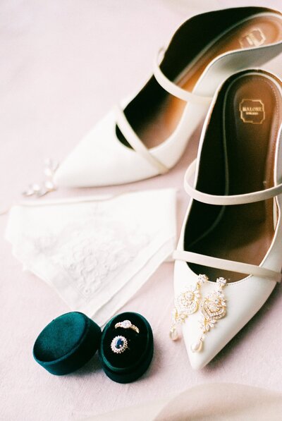 wedding heels and ring details