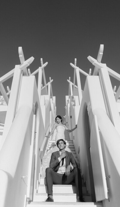 modern Minimalist for intimate wedding in santorini Greece