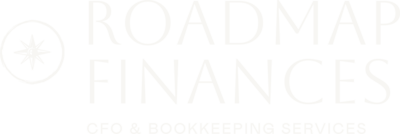 Star icon and font with words "Roadmap Finances CFO & Bookkeeping Service"