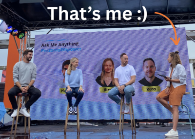 Eventmoderatorin live on stage