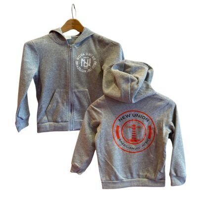 Grey Kids Zip-Up Hoodie