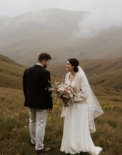 Bride at wedding venue