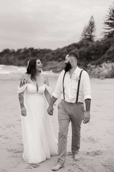 Beach couples portrait by Adelaide wedding photographer