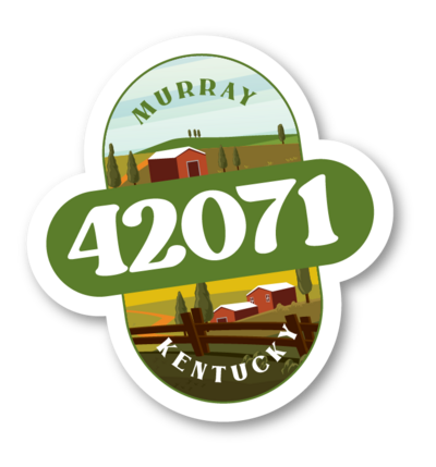 42071 decal and sticker design for Murray, Kentucky tourism design by Amanda Newman Design in Paducah, Kentucky