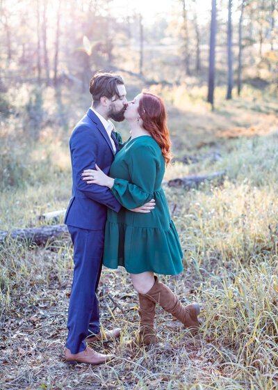 Alabama Woods Engagement- Joshua and Inez Photography.  Atrip into the Alabama pine trees for a beautiful engagement outside Mobile.