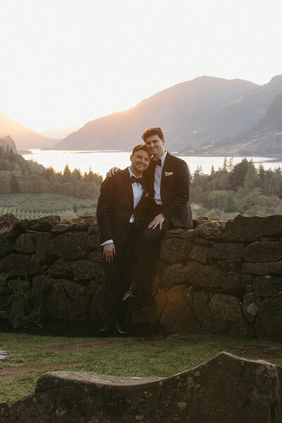 LGBTQIA gay couple wedding Hood River