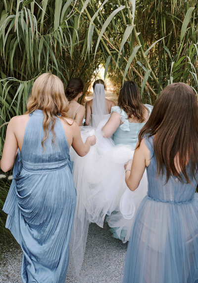 bride looking over shoulder