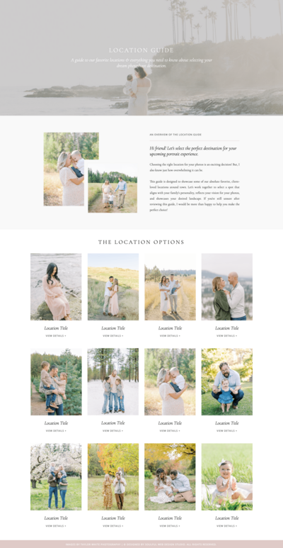 The Showit location guide template for photographers and creatives.