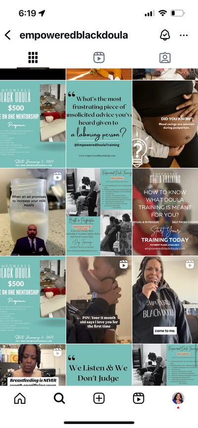 Screenshot Of Empowered Black Doula Instagram Before