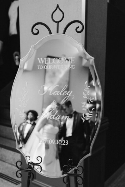 Mirror Welcome Sign