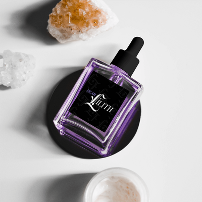 Purple Perfume Bottle Gothic Branding