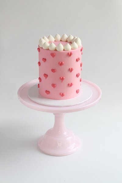 Hearts and Dollups Buttercream Cake